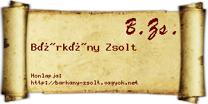 Bárkány Zsolt névjegykártya