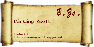 Bárkány Zsolt névjegykártya